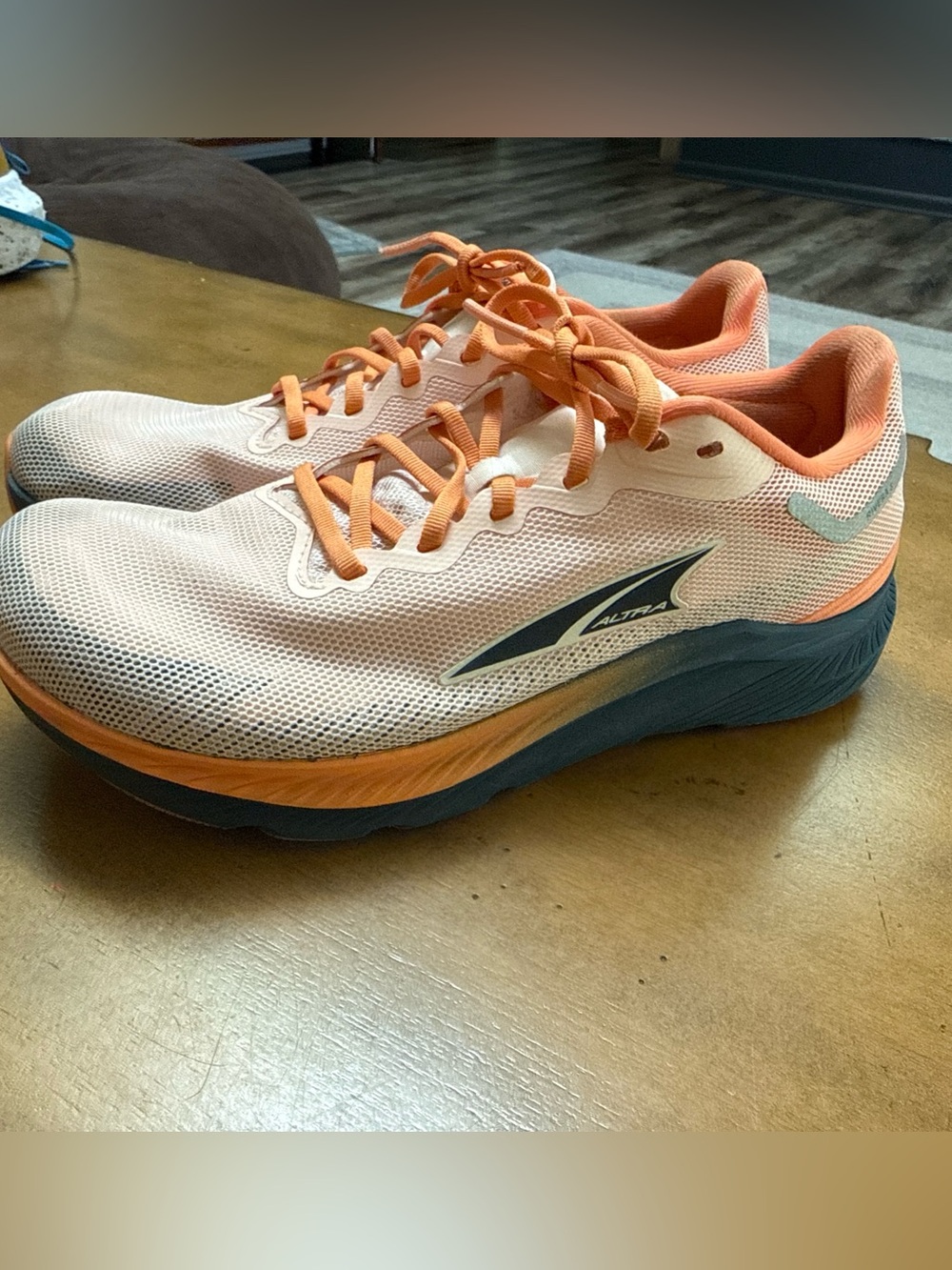 Altra Sz 7 Orange Mesh Running Shoes with Orange Accents and Navy Sole